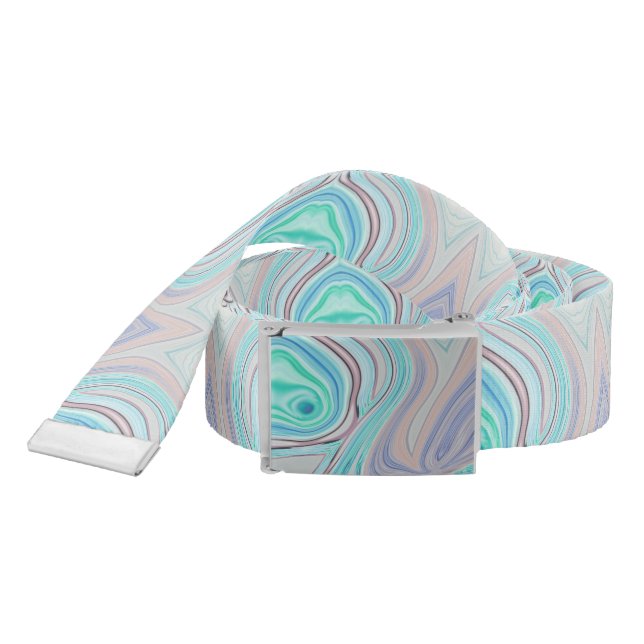 aqua blue mint green lilac purple pastel rainbow belt (Snake)