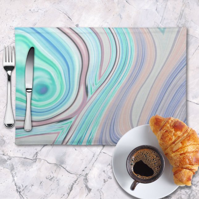 aqua blue mint green lilac purple pastel rainbow cloth placemat (aqua blue mint green lilac purple pastel rainbow cloth placemat)