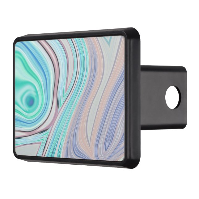 aqua blue mint green lilac purple pastel rainbow hitch cover (Left)