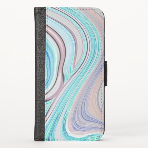 aqua blue mint green lilac purple pastel rainbow iPhone x wallet case