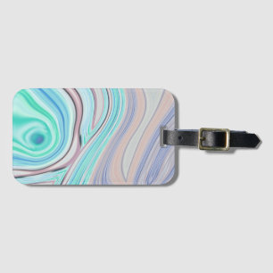 aqua blue mint green lilac purple pastel rainbow luggage tag