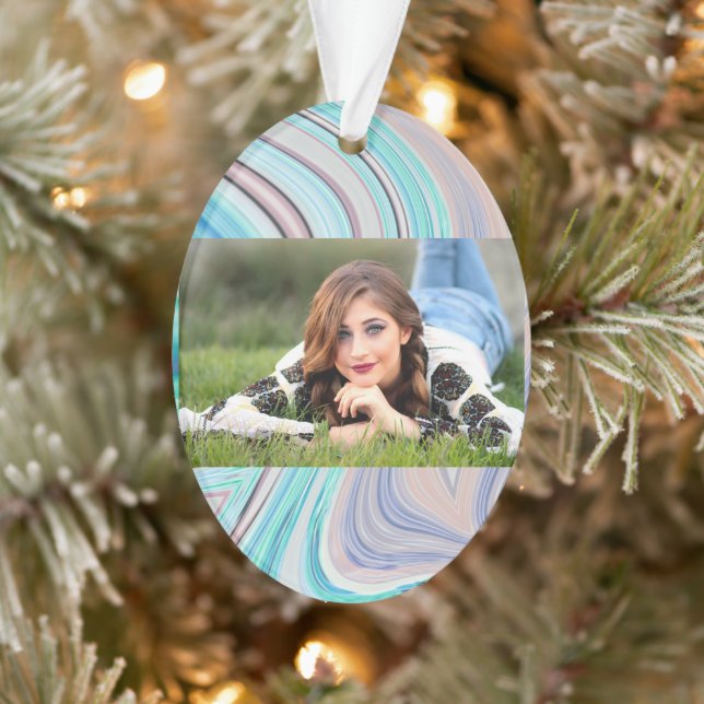aqua blue mint green lilac purple pastel rainbow ornament (Tree)