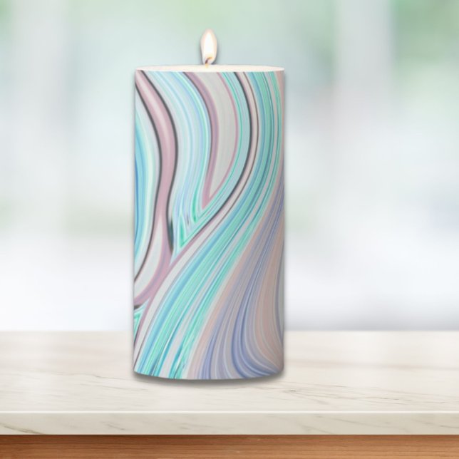 aqua blue mint green lilac purple pastel rainbow pillar candle (aqua blue mint green lilac purple pastel rainbow pillar candle)