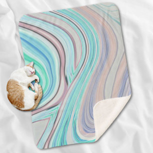 aqua blue mint green lilac purple pastel rainbow sherpa blanket