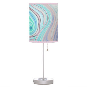aqua blue mint green lilac purple pastel rainbow table lamp