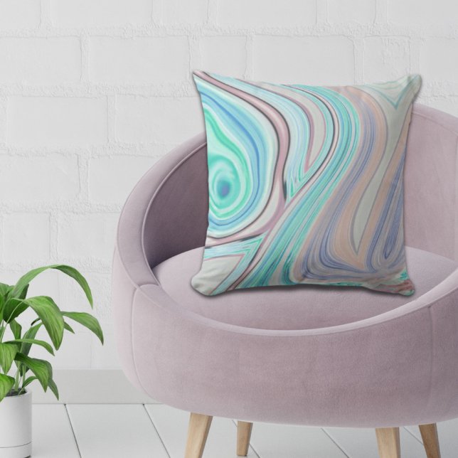 aqua blue mint green lilac purple pastel rainbow throw pillow (aqua blue mint green lilac purple pastel rainbow throw pillow)