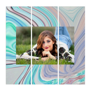 aqua blue mint green lilac purple pastel rainbow triptych