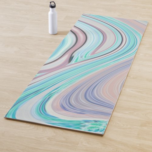 aqua blue mint green lilac purple pastel rainbow yoga mat