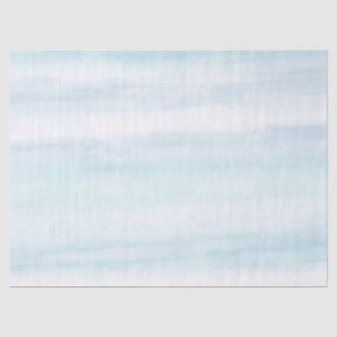 Aqua Blue Mint White Watercolor Stripes Tissue Paper