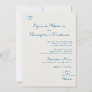Aqua Blue Modern Chic Mix and Match Wedding Invitation