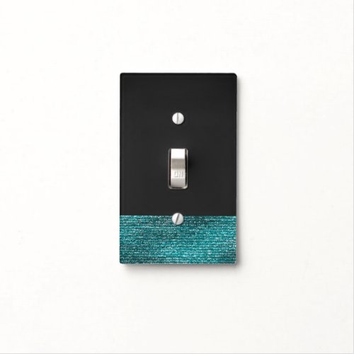 Aqua Blue Modern Glam Sequins Chic Trendy Cool Light Switch Cover