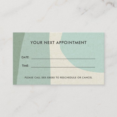 AQUA BLUE MODERN KRAFT ABSTRACT ART APPOINTMENT BUSINESS CARD