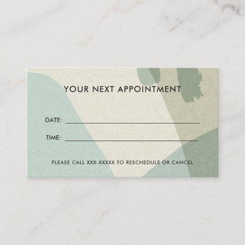 AQUA BLUE MODERN RUSTIC ABSTRACT ART APPOINTMENT BUSINESS CARD