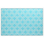 Aqua Blue Moroccan Trellis Pattern Fabric 02