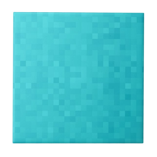 Aqua Blue Mosaic Tile Pattern, (Front)
