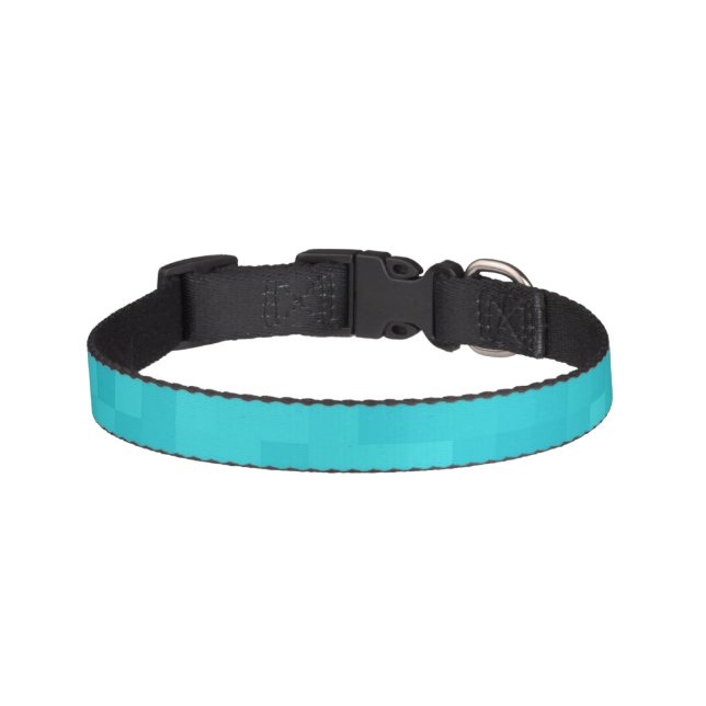 Aqua Blue Mosaic Tile Pattern, Pet Collar (Front)