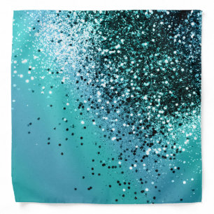 Aqua Blue OCEAN Glitter #1 #shiny Bandana