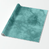 Aqua Blue Ocean Marble Molten Pastel VIP Wrapping Paper (Unrolled)