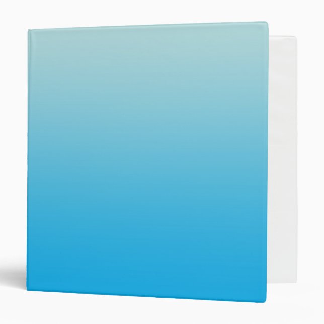 Aqua Blue Ombre 3 Ring Binder (Front/Inside)