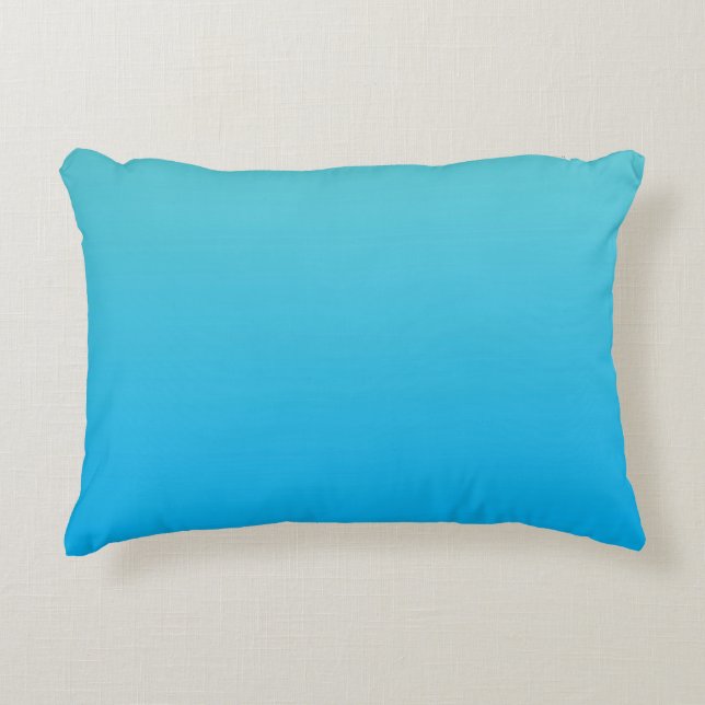 “Aqua Blue Ombre” Accent Pillow (Front)