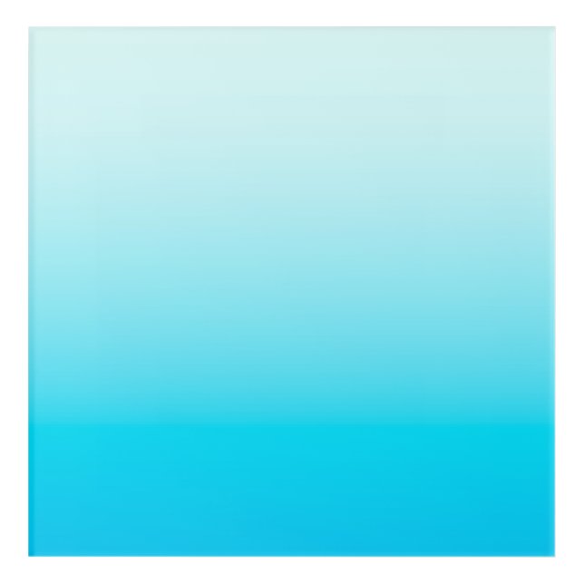 Aqua blue ombre background acrylic print (Front)