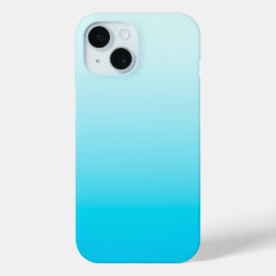Aqua blue ombre background iPhone 15 case