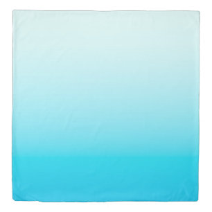 Aqua blue ombre background duvet cover