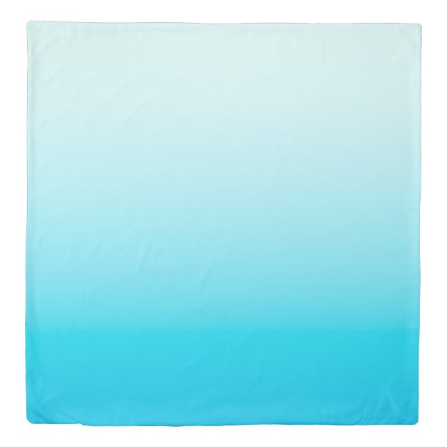 Aqua blue ombre background duvet cover (Front)