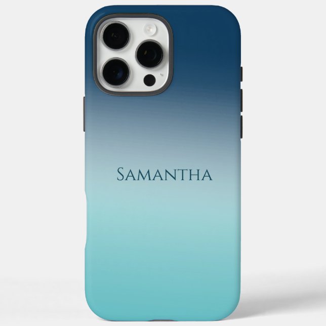 Aqua Blue Ombre Case-Mate iPhone Case (Back)