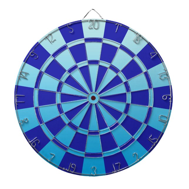 Aqua Blue Ombre Dartboard With Darts (Front)
