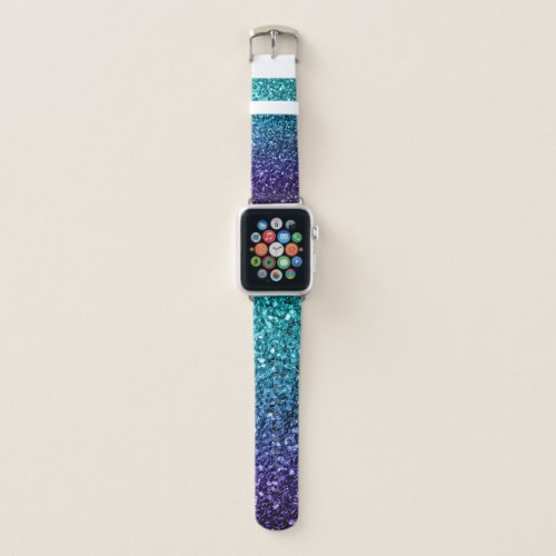 Aqua blue Ombre faux glitter sparkles Apple Watch Band