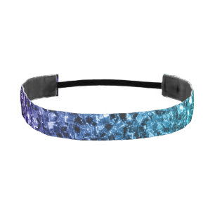 Aqua blue Ombre faux glitter sparkles Athletic Headband