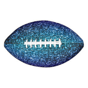 Aqua blue ombre faux glitter sparkles football