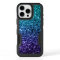 Aqua blue Ombre faux glitter sparkles