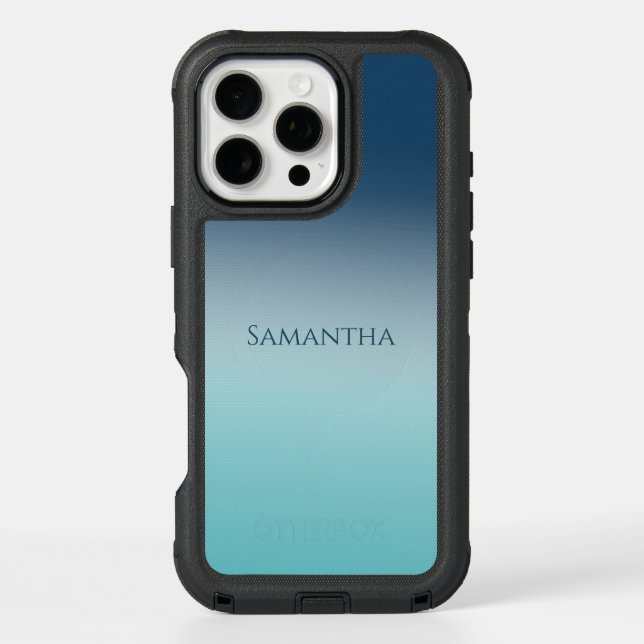 Aqua Blue Ombre Otterbox iPhone Case (Back)