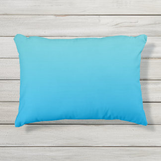 Aqua Blue Ombre Outdoor Pillow