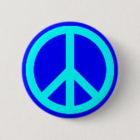 Aqua Blue Peace Symbol