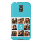 Aqua Blue Photo Collage Custom Monogram