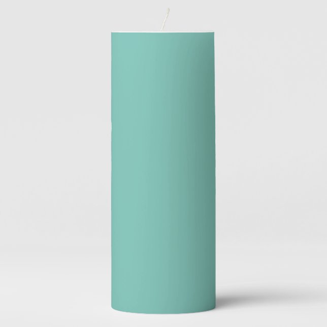 Aqua Blue Pillar Candle, Choose Size Candle (Front)