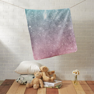 Aqua blue Pink ombre sea galaxy abstract Baby Blanket