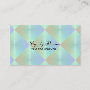 Aqua Blue Pink Pearl Look Tiles Business Card