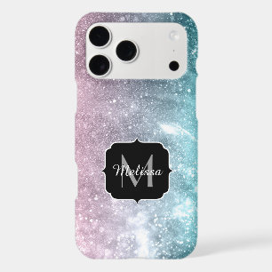 Aqua blue Pink sea galaxy abstract Monogram iPhone 17 Pro Max Case