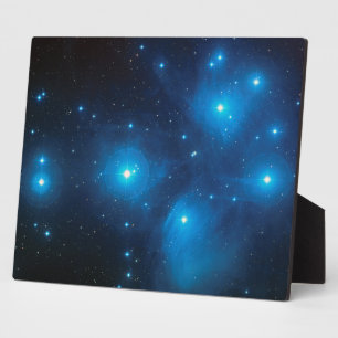 Aqua Blue Pleiades Celestial Space Photo 10x8 Plaque