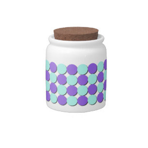 Aqua & Blue Polka Dots Candy Jar