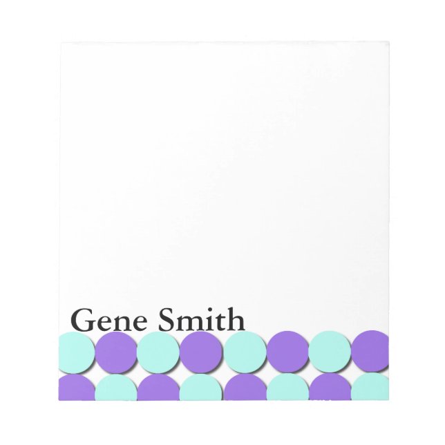 Aqua & Blue Polka Dots Notepad (Front)