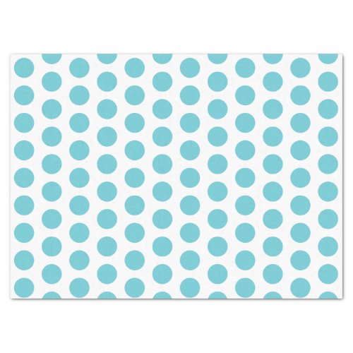 Aqua Blue Polka Dots Tissue Paper