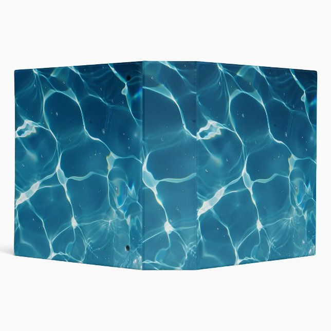 Aqua Blue Pool Water Pattern 3 Ring Binder (Background)