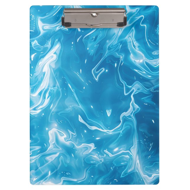 Aqua Blue Pool Water Pattern Clipboard (Front)