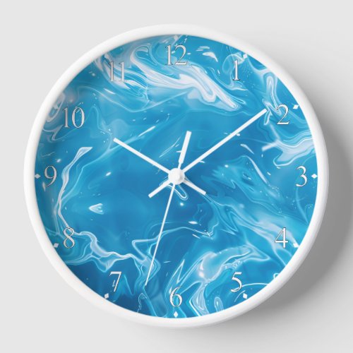 Aqua Blue Pool Water Pattern Clock