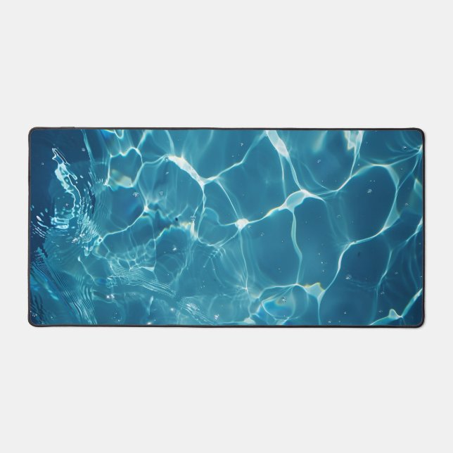 Aqua Blue Pool Water Pattern Desk Mat (Front)
